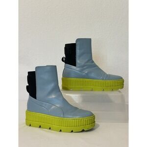 Puma Fenty by Rihanna Womens Blue Chelsea Sneaker Platform Boots Size 8.5